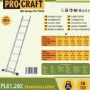 Лестница приставная алюминиевая Procraft PLA1.202