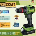 Шуруповерт Procraft PA18LiH DFR с ударом (1 акб и зу)
