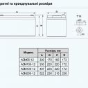 Батарея аккумуляторная AGM 120-12 ”ARUNA”  